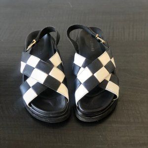 Alohas Sandals Checker Black White Size 37